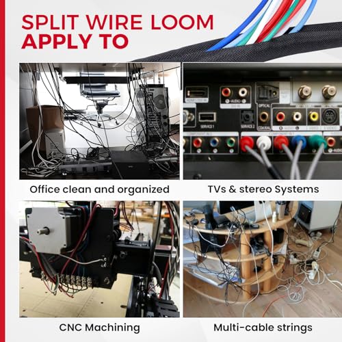 Automotive Mesh Woven Wire Sheathing Split Wire Loom 1"-16ft - style: 1" - 16 Feet