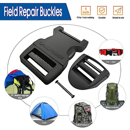 1" Buckle Quick Side Release Buckle,Adjustable No Sewing Clip,Plastic Replacement for Nylon Webbing Straps,Backpack Pack Belt - color: 1 Inch 2pcs