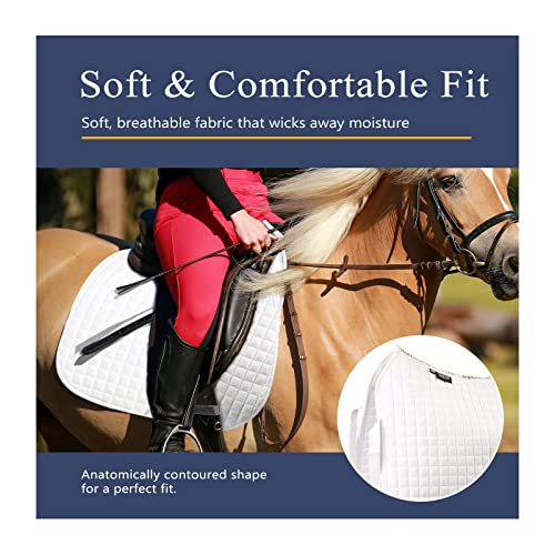 Harrison Howard Dressage Saddle Pad, Saddle Pad for Horses, High Wither - color: White