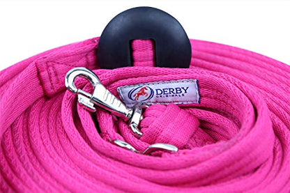 Premium Horse Training Super Soft Grip Swivel Lunge Line with Rubber Stopper with 6 Month Warranty and Replaceable Snap - color: Charcoal, size: 24'