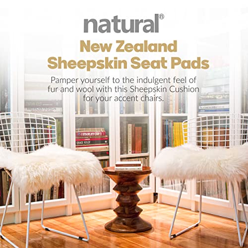 Natural Sheepskin Chair Pad, Non-Slip, Natural, 1 Pack - color: Natural, size: 1 Count (Pack of 1)