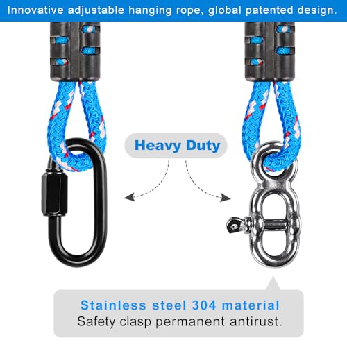 SELEWARE 3ft Tree Swing Rope, Adjustable Hammock Straps Hanging Kit - color: Blue-1 Pack, size: 3ft