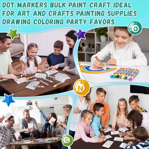 Crtiin 168 Pack Bingo Daubers 0.4oz in 24 Colors Dot Markers, Classic