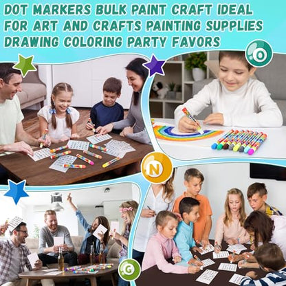Crtiin 168 Pack Bingo Daubers 0.4oz in 24 Colors Dot Markers, Classic