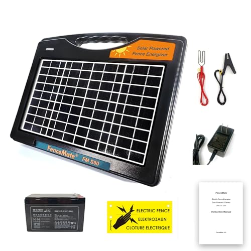 FenceMate Solar Powered Fence Charger 0.65J to 30 Miles for Containment