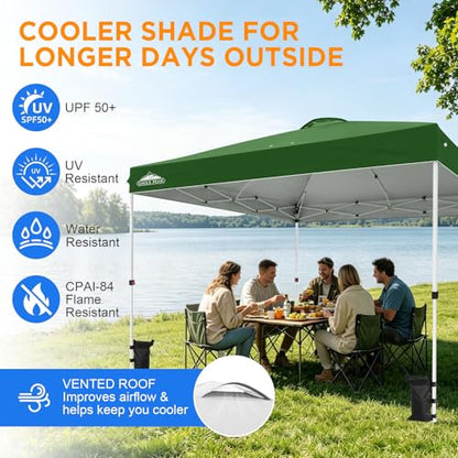 EAGLE PEAK 12x12 Pop Up Canopy Tent Easy Up Canopy Outdoor, Green - color: Green, size: 12x12
