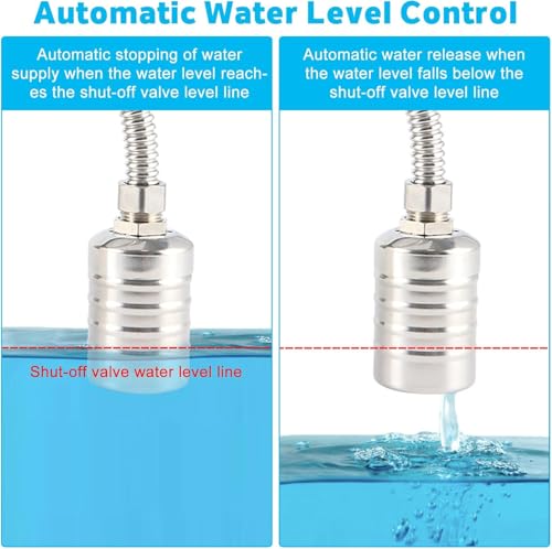 1 Pack Water Float Valve For Water Tank,1/2" to 3/4'' Fully Automatic Water Level Control Float Valve, 304 Stainless Steel Water Trough Float Valve For Water Tank Pool Livestock Troughs Distille - size: 1 Pack