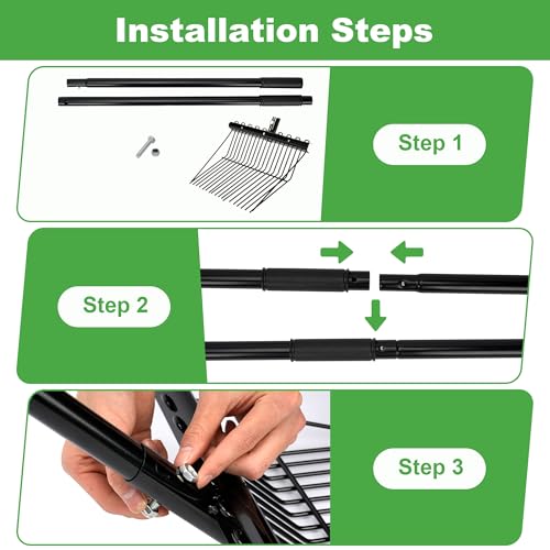 lukar 2 Sets Metal Manure Fork with Long Metal Handle
