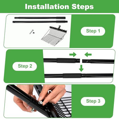 lukar 2 Sets Metal Manure Fork with Long Metal Handle