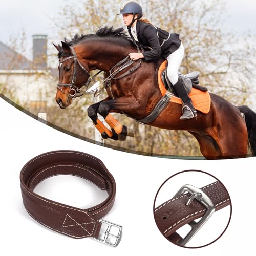 Jeereal Stability Stirrup Leathers with Strong Nylon Core for Equestrian Riding Wide Body English Stirrup Leathers - size: 62" / 155cm