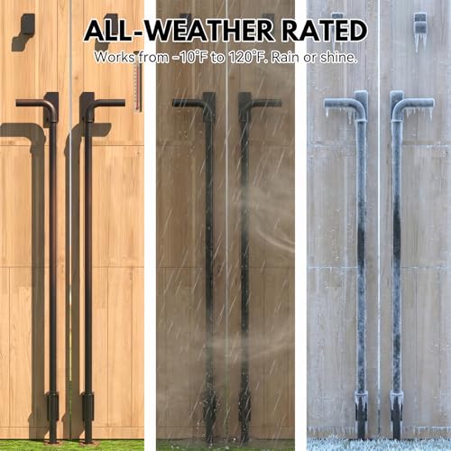 36" Heavy Duty Cane Bolt Drop Rod for Gate, Pack of 2 | Thickened Steel Outdoor Gate Latch, Wind Resistant for Wood, Vinyl, Metal, Iron, Double Fencing - size: 36 inch-2 Pack