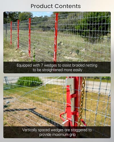 6ft Woven Wire Fence Stretcher Bar with 7 Wedges - size: 6ft