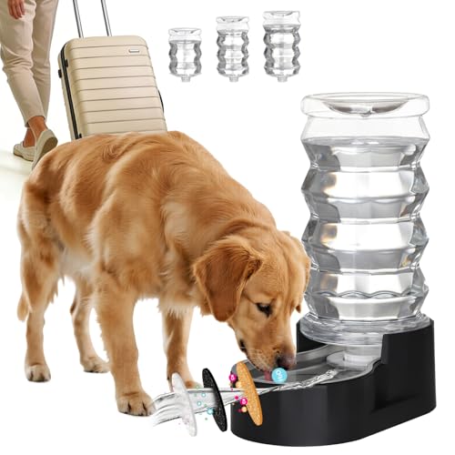 RIZZARI 8L Dog Water Bowl Dispenser:Spill Resistant Multi Pet Solution - color: Dark Black, size: 8L