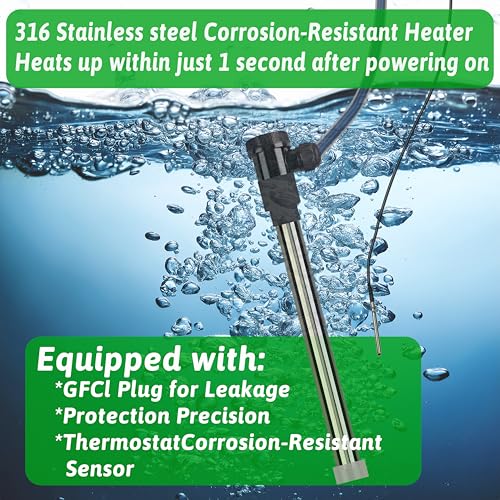 2000W Immersion Water Heater of Above Ground Pool & Baptismal Pool – Portable Fully Submersible Heater with Temp Control & GFCI for Hot Tub, Bucket, Spa, Inflatable Pool, Bucket& Bathtub etc