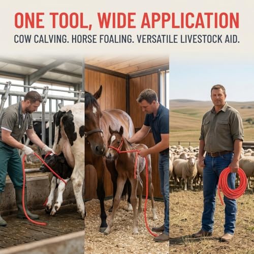 Animal Obstetric Rope,Red Acrylic Livestock Birthing Aid for Cows,1 m