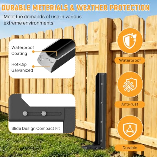 2PCS Fence Post Repair Kit with Serrated Design & Adjustable Width