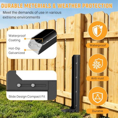 2PCS Fence Post Repair Kit with Serrated Design & Adjustable Width