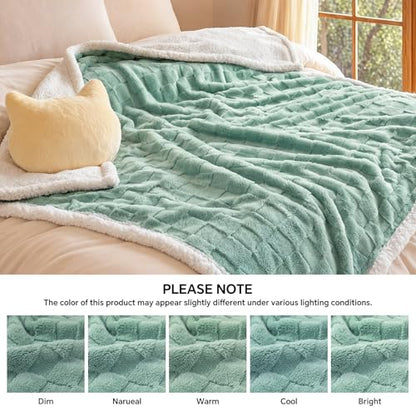 Luciphia Waterproof Dog Blanket, Reversible Fleece & Sherpa, Couch Cover - color: Mint Green, size: Medium (57x40 inch)