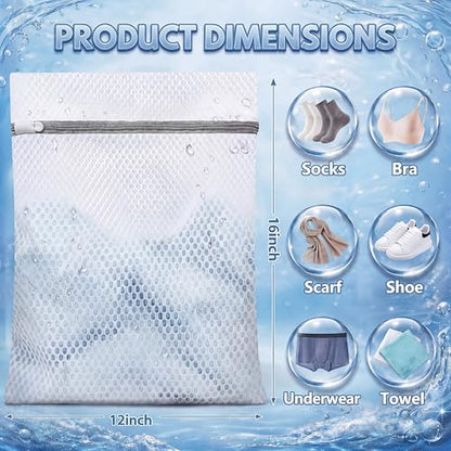 Junkin 40 Pack Honeycomb Mesh Laundry Bags 12x16 Inch Reusable Delicate Wash Bags with Anti-rust Zippers Durable Washing Machine Bag for Bras, Lingerie, Socks, Baby Clothes