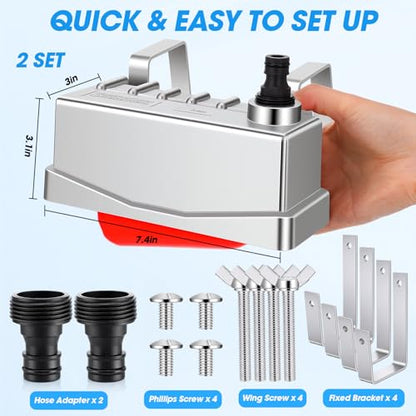 Threlaco 2 Pack Float Valve Automatic Water Level Control for Tank,Aluminum | Auto-fill Trough Float for Livestock Cattle Goat Horse, Stock Tank Pond Reservoir Aquarium, Threaded Connection Waterer