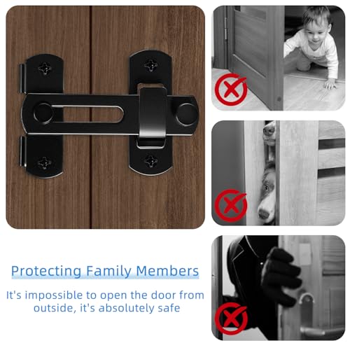 Heavy Duty Barn Door Latch, 4 Inch Metal Gate Latches for Wooden Fences