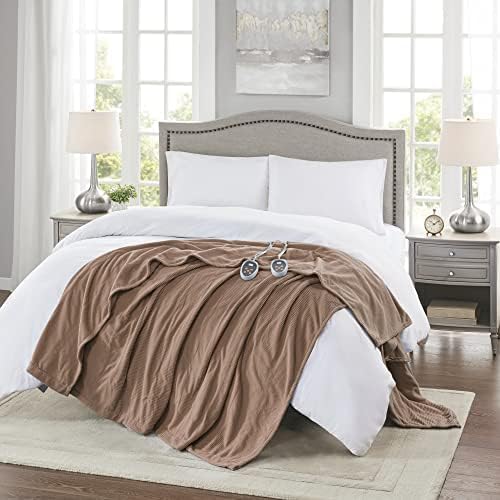 Beautyrest Heated Blanket Queen, Micro Fleece Electric Blanket, Brown - color: Brown, size: Queen
