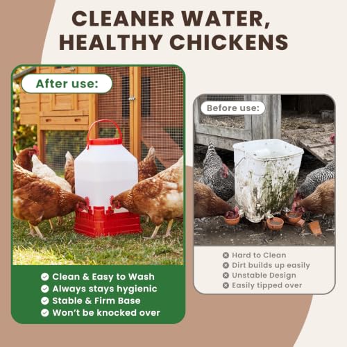 HIRALIY 2.6 Gal Automatic Chicken Waterer with Nipple Drinker