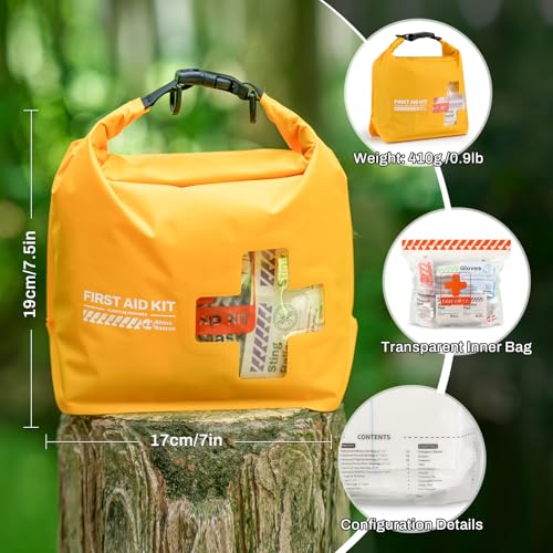 RHINO RESCUE Bundle - Pet First Aid Kit, Emergency Medical Supplies for Dogs & Cats, Safety Essentials Pack with Thermometer+Waterproof First Aid Kit, Lightweight Boat Dry Bag
