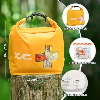 RHINO RESCUE Bundle - Pet First Aid Kit, Emergency Medical Supplies for Dogs & Cats, Safety Essentials Pack with Thermometer+Waterproof First Aid Kit, Lightweight Boat Dry Bag