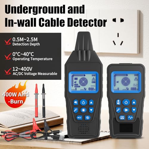 Underground Cable Tester & Circuit Breaker Finder – Professional Anti-Interference Wire Tracer for Buried Cable Locating & Broken Wire Detection - color: Blue