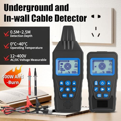Underground Cable Tester & Circuit Breaker Finder – Professional Anti-Interference Wire Tracer for Buried Cable Locating & Broken Wire Detection - color: Blue