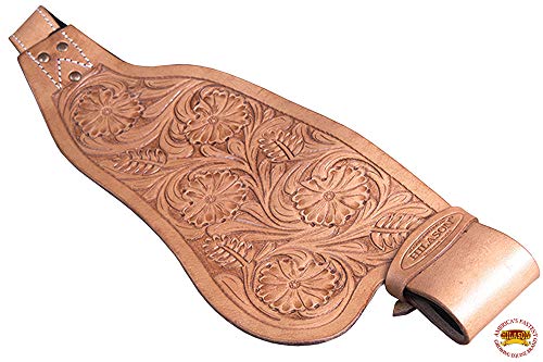 HILASON Tan Leather Saddle Fender Pair with Hobble Strap - color: black