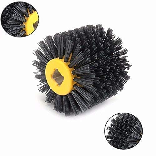 SIGNI Abrasive Nylon Drawing Wheel Drum Brush for Wooden Furniture Floor Polishing - 120X100mm 80 Grit - 1 Pack - size: 80 Grit, Black