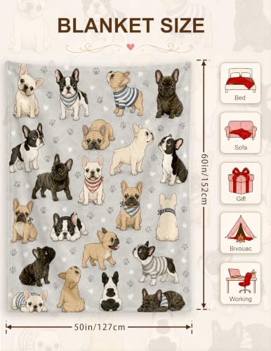French Bulldog Gifts for Women Bulldog Owners Frenchie Dog Blanket 60*50 | Birthday Christmas Thanksgiving Bulldog Gifts for Frenchie Lovers French Bulldog Lovers French Bulldog Blanket - color: Bulldog