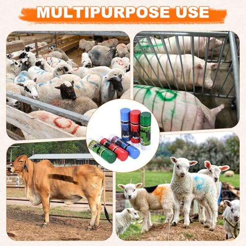 M METERXITY 3-Pack Livestock Marker, 11.6 Cm/4.6 Inches Large Animal Crayons for Pig/Cattle/Cow/Sheep Supplies, Farming Livestock Marking Crayons [Green/Red/Blue]