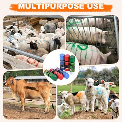 M METERXITY 6-Pack Livestock Marker, 11.6 Cm/4.6 Inches Large Animal Crayons for Pig/Cattle/Cow/Sheep Supplies, Farming Livestock Marking Crayons [Blue/Green] - color: Blue/Green