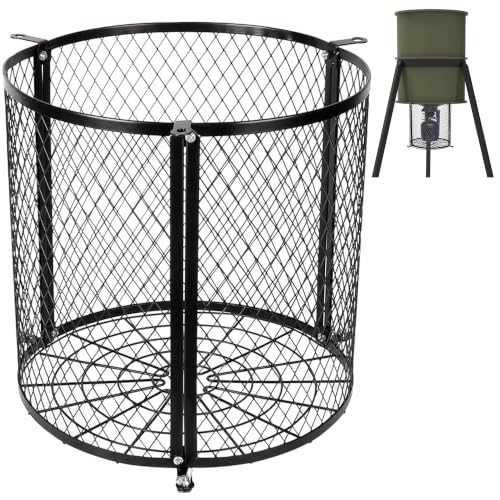 Deer Feeder Varmint Guard, 12.3” x 11.8” Varmint Cage for Feeders | All-Metal Deer Feeder Cage, Protective Cages for Feeder Keeping Wildlife Away Outdoor Hunting - color: black