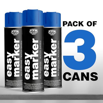 Fox Valley Easy Marker Inverted Spray Paint 16oz Pack of 3, Blue - color: Blue APWA