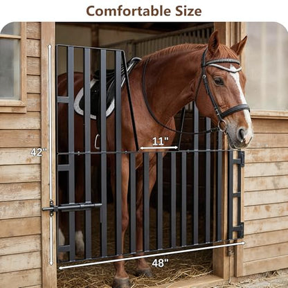 Horse Barn Door Gate 48" X 42" Metal Horse Stall Door Guards Yoke Design | Heavy Duty Horse Stall Gate for Horses, Farm, Home Barns Doorways Livestock Enclosures