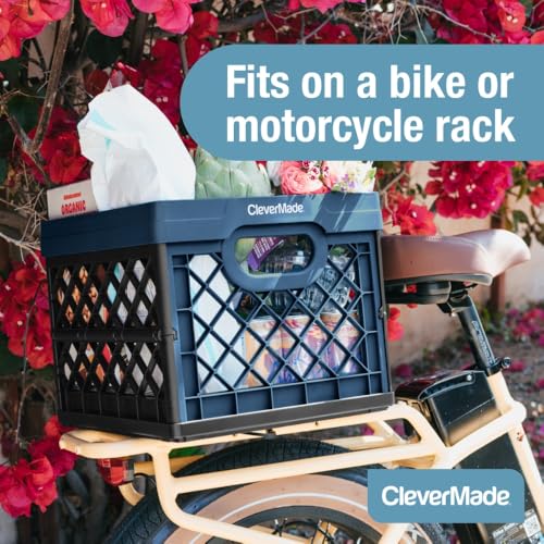 CleverMade Collapsible Milk Crate (100% Recycled) - 25L - Obsidian - color: Obsidian, size: 1 Pack