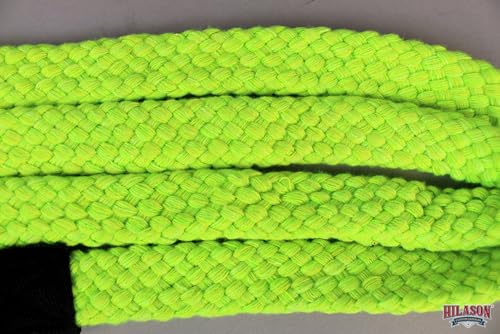 HILASON Braided Flat Cotton Roping Rein Trigger 1" X 7Ft | Horse Racing Barrel Gifts - color: Lime Green