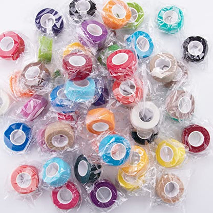 BQTQ 50 Rolls Self Adhesive Bandage Wrap 1 inch Self Adherent Tape(Rainbow) - color: Rich Color, size: 1 Inch