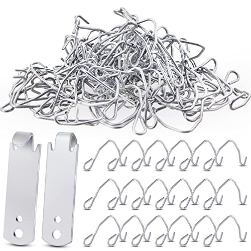 102 Pieces T Post Wire Clips Fence Wire Twister for T Post Clips Galvanized Steel Fence Wire Tensioning Tool for Fixing Fence Wire Clip Garden Farm Highway Sport Fences