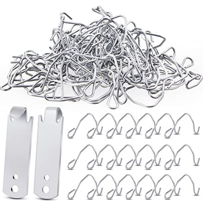 102 Pieces T Post Wire Clips Fence Wire Twister for T Post Clips Galvanized Steel Fence Wire Tensioning Tool for Fixing Fence Wire Clip Garden Farm Highway Sport Fences