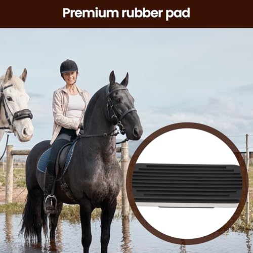 Comfortable 4.8" Iron Stirrups, Western Horse Riding Stirrups with Rubber Pad for Safe and Comfortable English Saddle Use