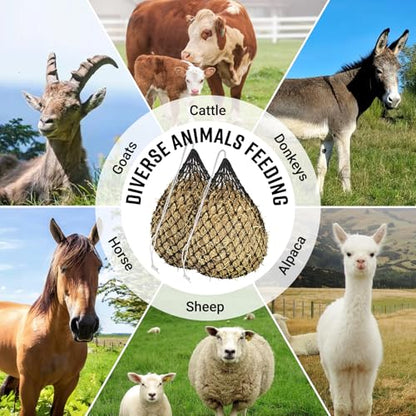 2 PCS Slow Feed Hay Net for Horses Designed with 1.75 in, 36 Inch