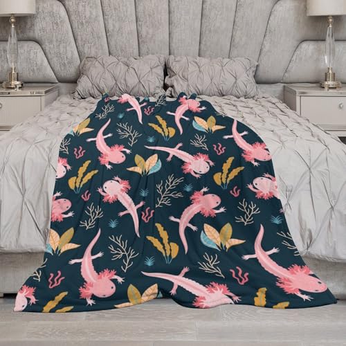 Cute Axolotl Fleece Throw Blanket for Couch Adults Teens 40" X 50" - color: Axolotl, size: 40x50 inch