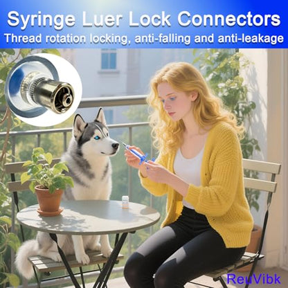 2Pcs 10ml Goat Drench Syringe, Adjustable Reusable Drench Gun - size: 10ML