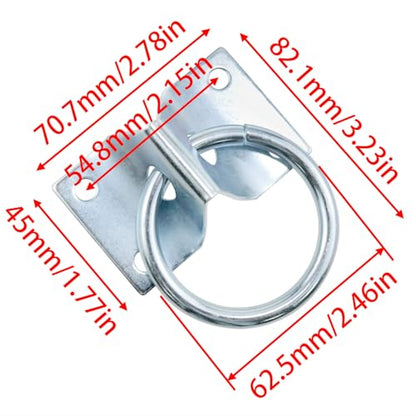 AYLIFU Hooks for Hanging Horse Trailer Accessories Silver with Screws 2-Inch for Wall-Mounted Ring Hook Equestrian Cross Strap Ring 1PCS