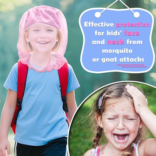 South to East Girl Mosquito Head Net for Insect 2 Pack for 5-12 yrs - color: Pink